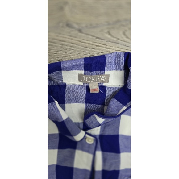 J Crew Sz M Signature Tartan Pajama Top Shirt 100% Cotton - Picture 2 of 8